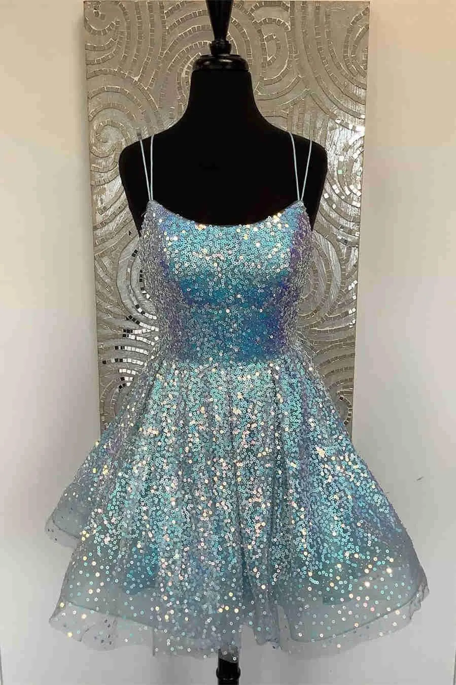 Cute Hot Pink Sequins A-Line Homecoming Dress Short Prom Dress HD0177