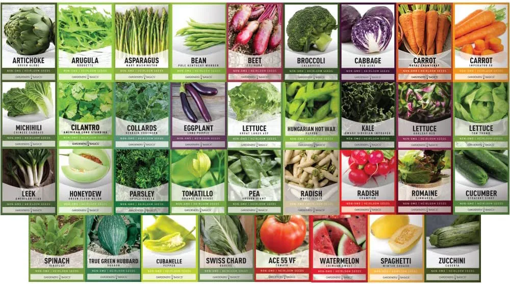 Heirloom Seeds Collection | 3-in-1 Seed Vault, Survival Seed, and Herbs 105 Varieties