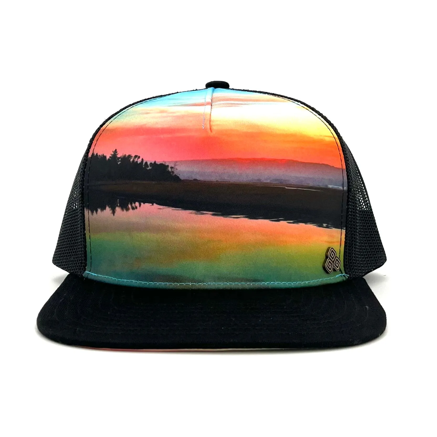 Horizon Trucker Hat – Sunset, Adjustable & Breathable