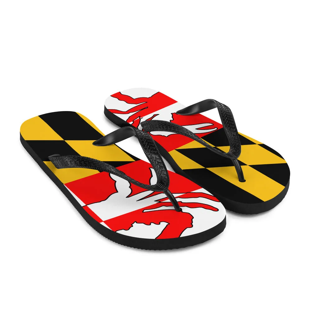 Maryland Crab Flag Flip-Flops